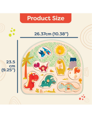 Rompecabezas de Madera B. toys 2-Pack Dinosaurios y Granja