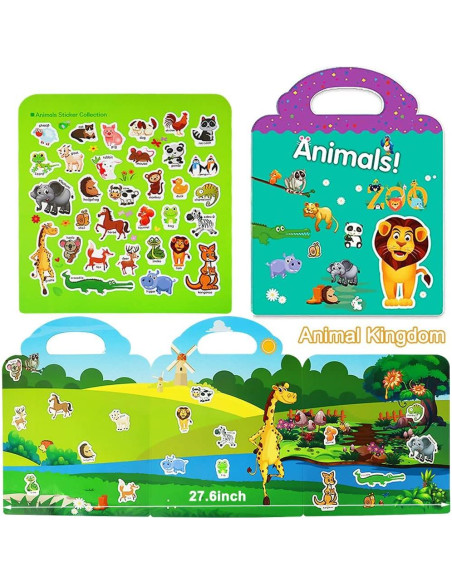 Libros de Pegatinas Reutilizables Yowlieu 4 Pcs Educativos