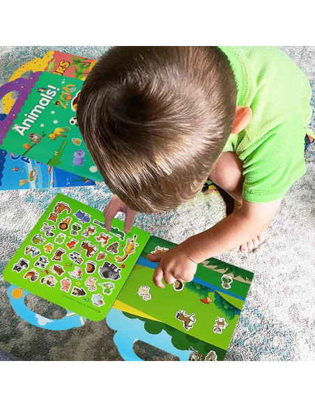 Libros de Pegatinas Reutilizables Yowlieu 4 Pcs Educativos