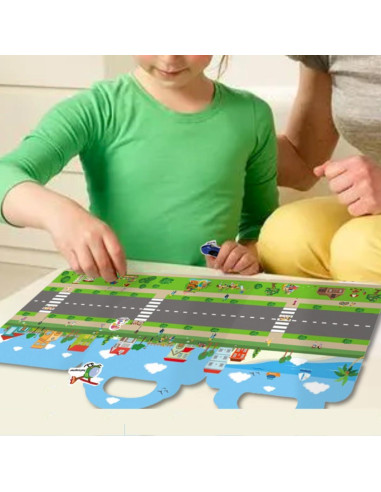 Libro de Pegatinas Reutilizables Yowlieu Vehículos 3 a 6 Años