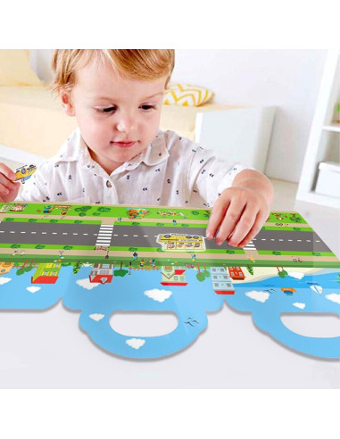 Libro de Pegatinas Reutilizables Yowlieu Vehículos 3 a 6 Años