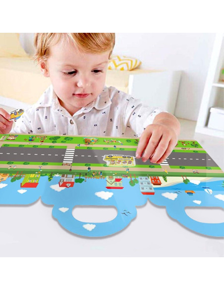 Libro de Pegatinas Reutilizables Yowlieu Vehículos 3 a 6 Años