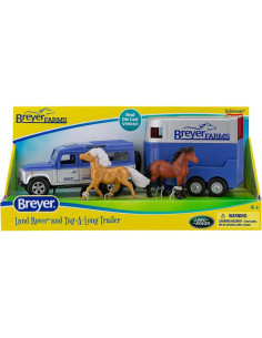 Breyer Granjas Land Rover y Remolque con 2 Caballos 1:32 2