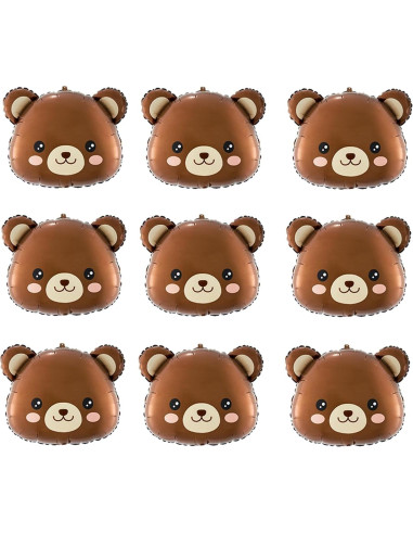 Globos de Oso Marrón Finypa 9 Piezas para Fiesta