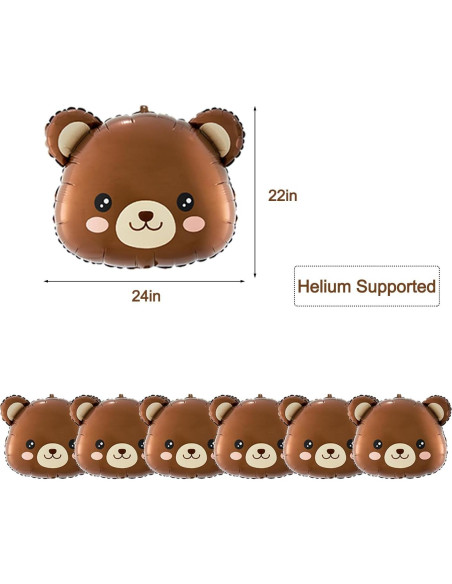 Globos de Oso Marrón Finypa 9 Piezas para Fiesta