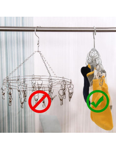 Perchero Toplife de Acero Inoxidable con 10 Clips - Juego de 4 2