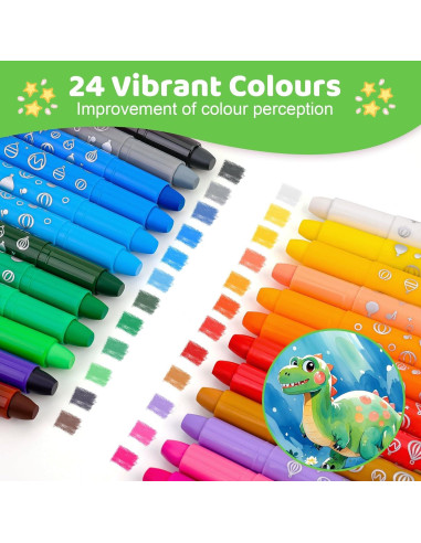 Crayones DreamCandy 24 Colores No Tóxicos para Niños