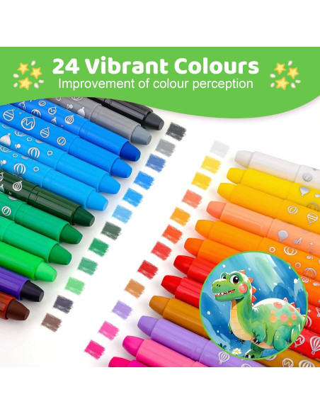 Crayones DreamCandy 24 Colores No Tóxicos para Niños