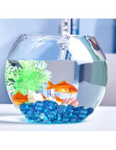 Piedras de Vidrio Azules HappyFiller 1 kg para Decoración