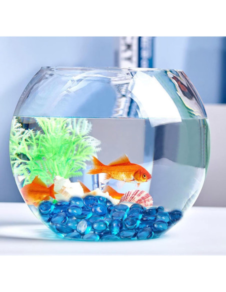 Piedras de Vidrio Azules HappyFiller 1 kg para Decoración