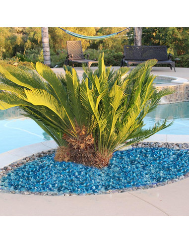 Piedras de Vidrio Azules HappyFiller 1 kg para Decoración