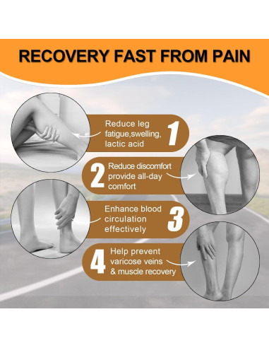 4 Pares de Medias de Compresión Talla Grande VOMFIT 20-30 mmHg