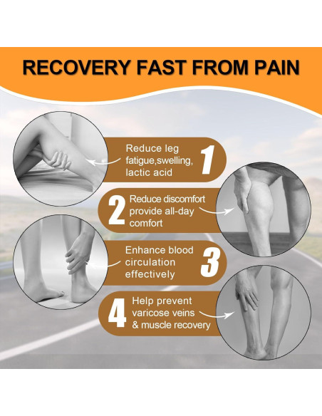 4 Pares de Medias de Compresión Talla Grande VOMFIT 20-30 mmHg