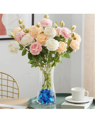 Piedras de Vidrio Azules HappyFiller 1 kg para Decoración