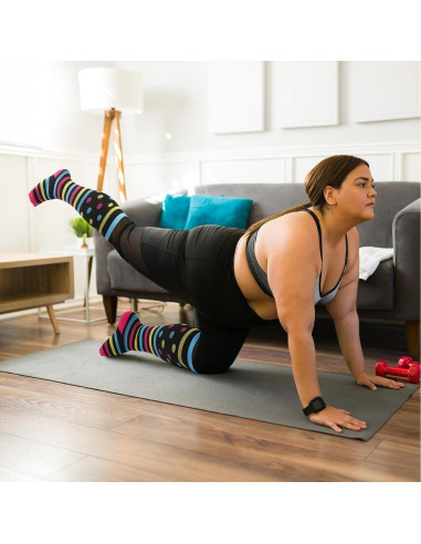 4 Pares de Medias de Compresión Talla Grande VOMFIT 20-30 mmHg