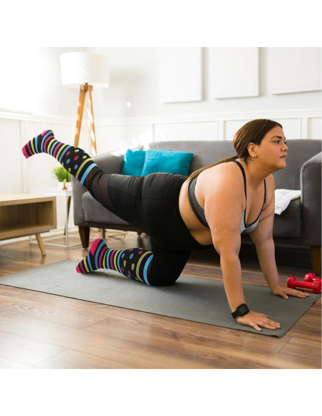 4 Pares de Medias de Compresión Talla Grande VOMFIT 20-30 mmHg