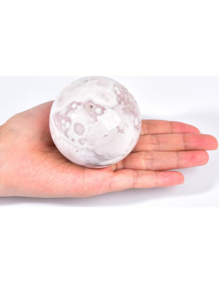 Bola de Cristal Ágata Flor de Cerezo CNYANFEI 60-70mm