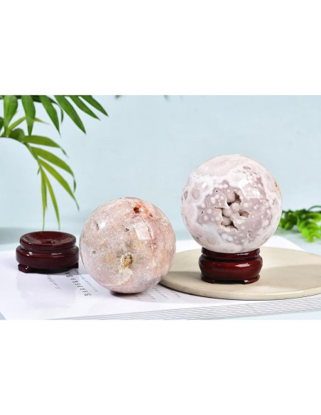Bola de Cristal Ágata Flor de Cerezo CNYANFEI 60-70mm
