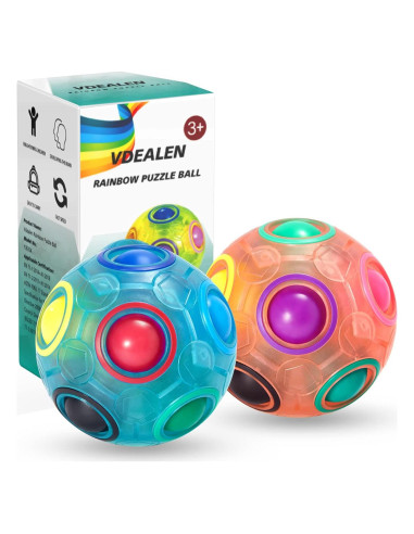 Bola de Rompecabezas Mágica Vdealen 7 cm Arcoíris - 2 Piezas