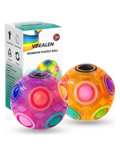 Bola de Rompecabezas Mágica Vdealen 7 cm Arcoíris 2 Piezas