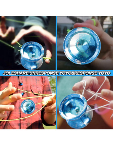 Yoyo Profesional JOLESHARE T1 Metal Azul Plata con Cuerdas