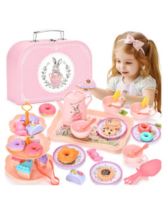 Juego de Té de Conejo - 46 Piezas para Niños 3 a 8 Años