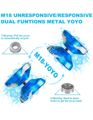 Yoyo WATIEOBOO M18 Profesional con 10 Cuerdas y Estuche