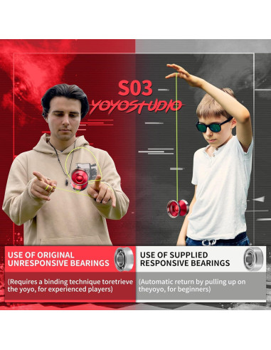 Yoyo Bi-Metal Profesional YOYOSTUDIO S03 Rojo Plata