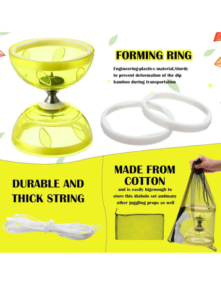 Juego de Diabolo Chino Simgoing Amarillo con Palos y Cuerda