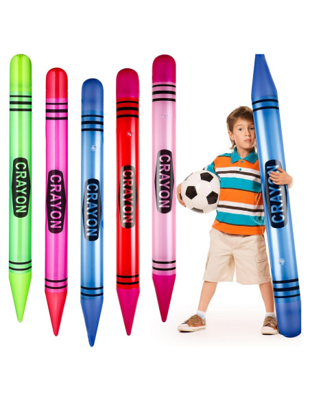 5 Crayones Inflables Gigantes Glimin 109 cm Neón Fiesta