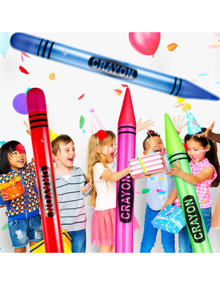 5 Crayones Inflables Gigantes Glimin 109 cm Neón Fiesta