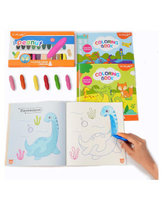 Juego de Crayones YPLUS 24 Colores y 3 Libros para Colorear
