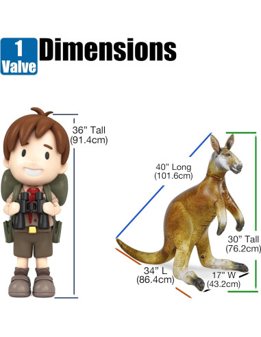 Canguro Inflable Jet Creations 101,6 cm Amarillo/Marrón