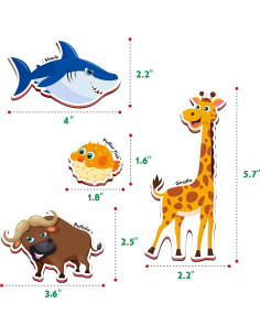 Imán de Animales de Caricatura SpriteGru 60 Piezas Educativo 2