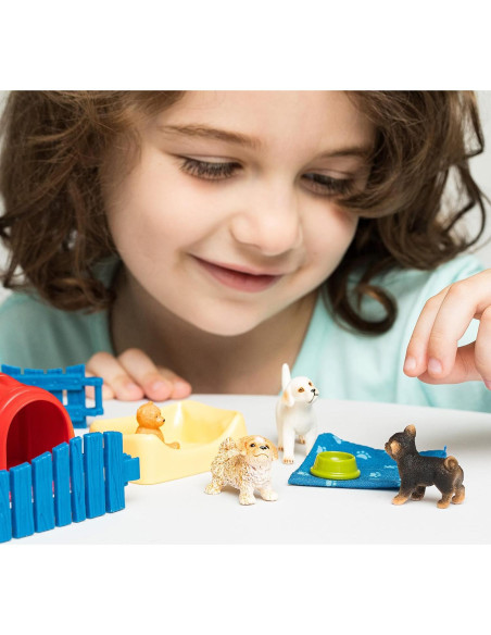 Schleich Perrera Mundo de Granja 13 Piezas Juego Educativo