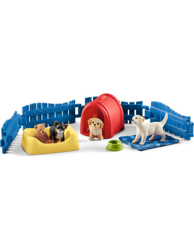 Schleich Perrera Mundo de Granja 13 Piezas Juego Educativo