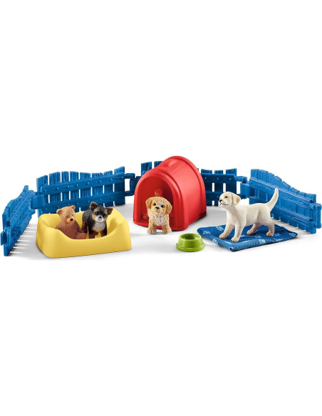 Schleich Perrera Mundo de Granja 13 Piezas Juego Educativo