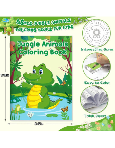 24 Libros para Colorear de Animales de Safari - Lionoble