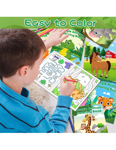 24 Libros para Colorear de Animales de Safari - Lionoble