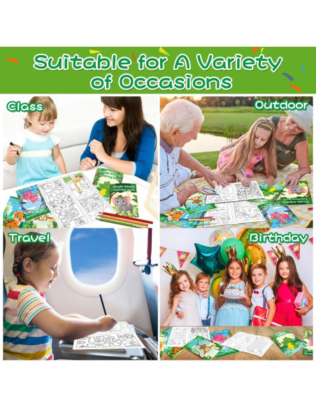 24 Libros para Colorear de Animales de Safari - Lionoble