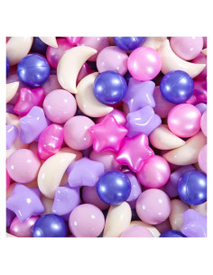 Bolas de Piscina GOGOSO 100pcs Estrellas y Lunas Rosa