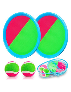 Juego de Lanzar y Atrapar Ayeboovi 2 Palas 2 Pelotas