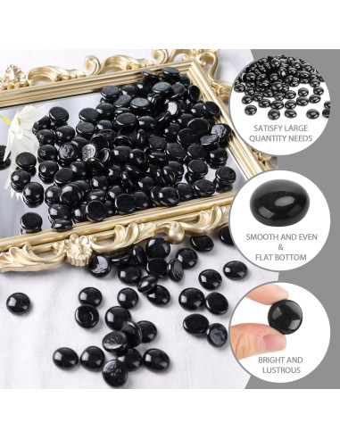 Canicas de Vidrio Plano Negras FUTUREPLUSX 500 Piezas 2,24kg