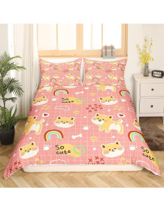 Juego de Ropa de Cama Queen Castle Fairy Corgi Kawaii 2