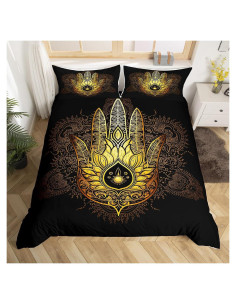 Juego de Ropa de Cama Rey Castle Fairy Mano Dorada 3 Piezas