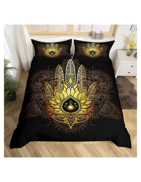 Juego de Ropa de Cama Rey Castle Fairy Mano Dorada 3 Piezas