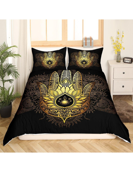 Juego de Ropa de Cama Rey Castle Fairy Mano Dorada 3 Piezas