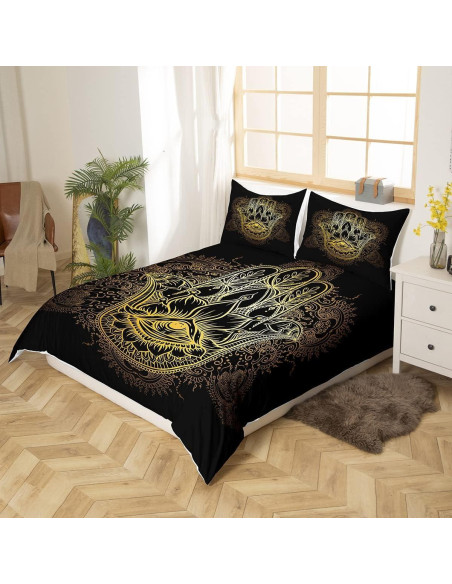 Juego de Ropa de Cama Rey Castle Fairy Mano Dorada 3 Piezas