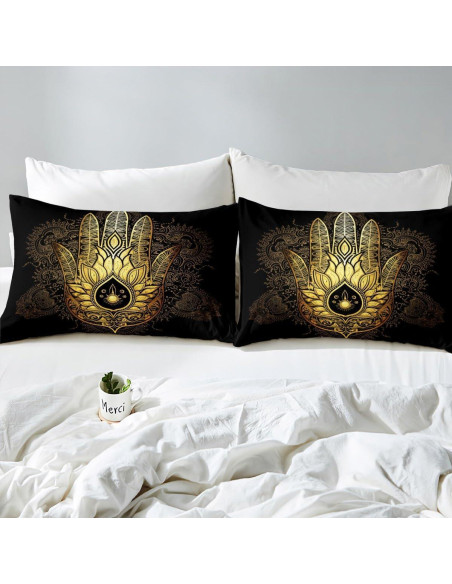 Juego de Ropa de Cama Rey Castle Fairy Mano Dorada 3 Piezas