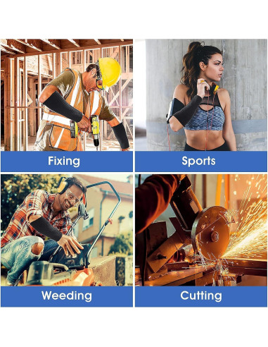 Mangas de Protección para Brazos HPPE - 2 Pares Resistentes a Cortes y Calor